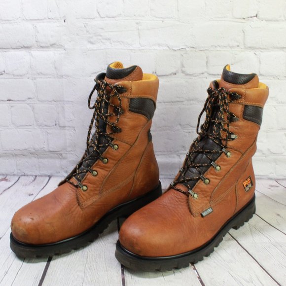 Timberland Pro 95570 Brown Leather Steel Toe Rugged Work Boots Size 10 Wide - Picture 2 of 9